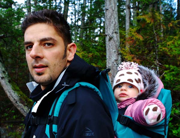 Adrian taking Jessica on a hike in the woods
